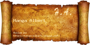 Hanga Albert névjegykártya
