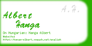 albert hanga business card